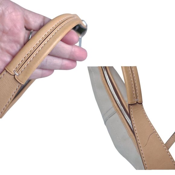 Vintage COACH Small Hobo Twill Bag Daisy vachetta Leather - Picture 6 of 11